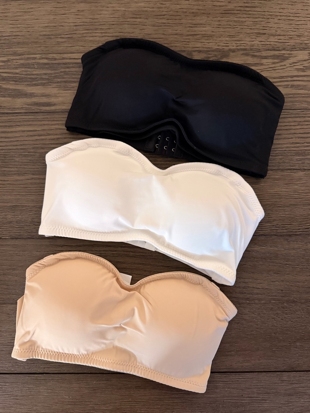 Strapless Smooth Bandeau Bra - Black, White & Nude